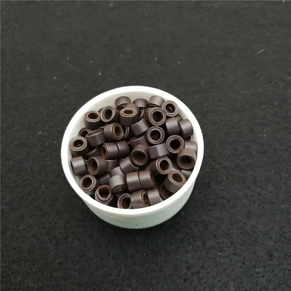 1000Pcs 5.0*3.0*3.0mm Micro Silicone Lined Rings/Links/Beads MICRO Ring Link Crimp Beads Hair Extensions Tools 6