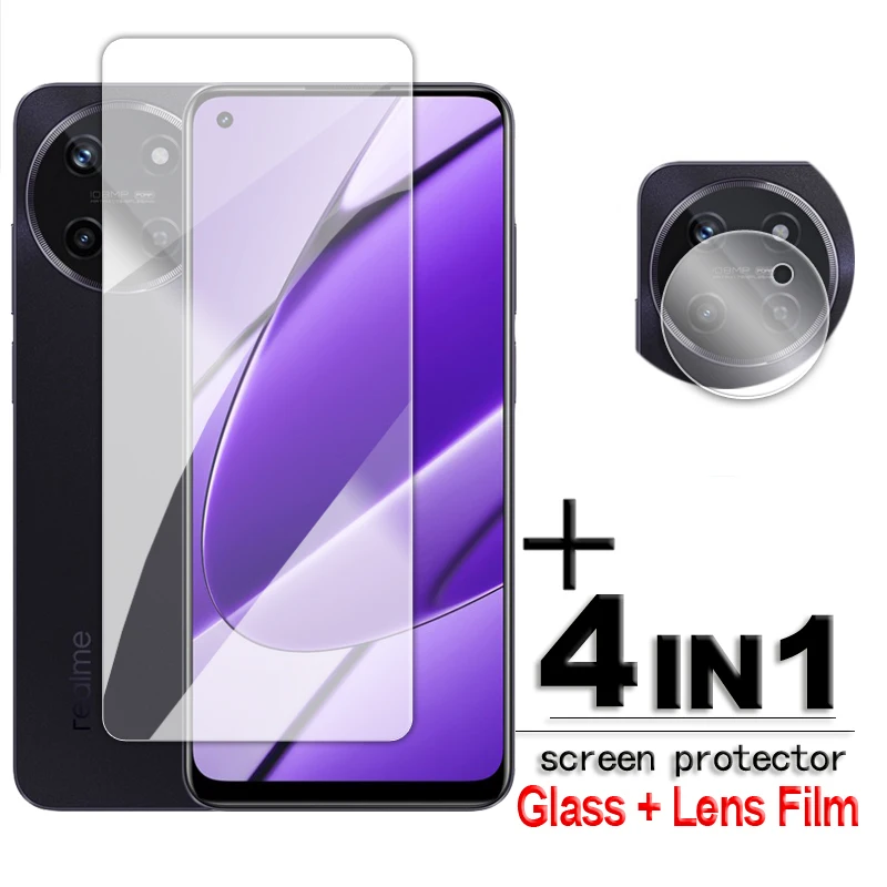 For Realme 11 Glass Realme 11 4G Tempered Glass 6.4 inch Transparent HD Screen Protector For Realme 11 4G 5G Global Lens Film 6 in 1 for oppo realme 11 4g glass realme 11 4g tempered glass 9h hd full cover glue screen protector realme 11 4g lens glass