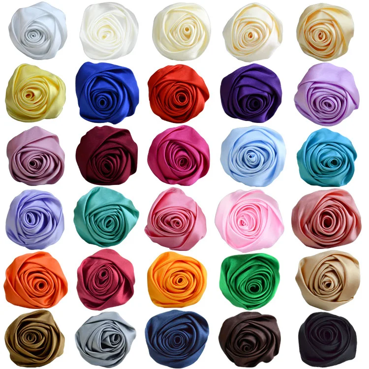 4 Teile/los 5,5 cm Satin Stoff Handgemachte Dreidimensionale Simulation Rose Knospe Großhandel DIY Schmuck Schuhe Und Hut Zubehör