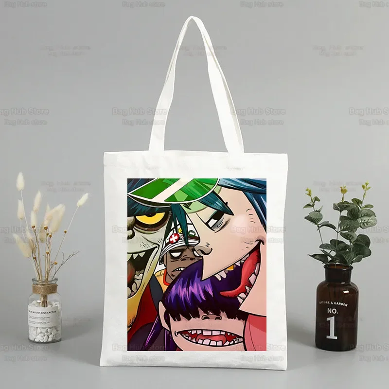 Gorillaz House of Kong限定 Noodle トートバッグ Gorillaz PUNK ROCK Cartoon Shoulder Canvas Bags Large