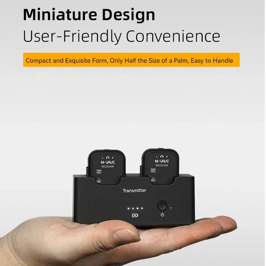 M-VAVE WP-12 2.4GHz Wireless In-Ear Monitoring System 1 Transmitter + 2 Receivers 3ms Ultra-Low Latency 24-Hour Playback wireless earphone monitor