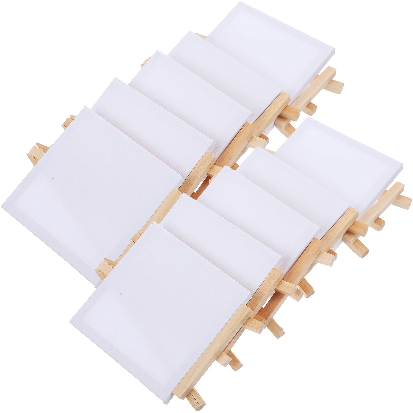 

10 Sets Mini Frame Sketch Book for Kids Art Easel Canvas and Wood Stand Wooden Easels Painting Holder Cloth Artist Child