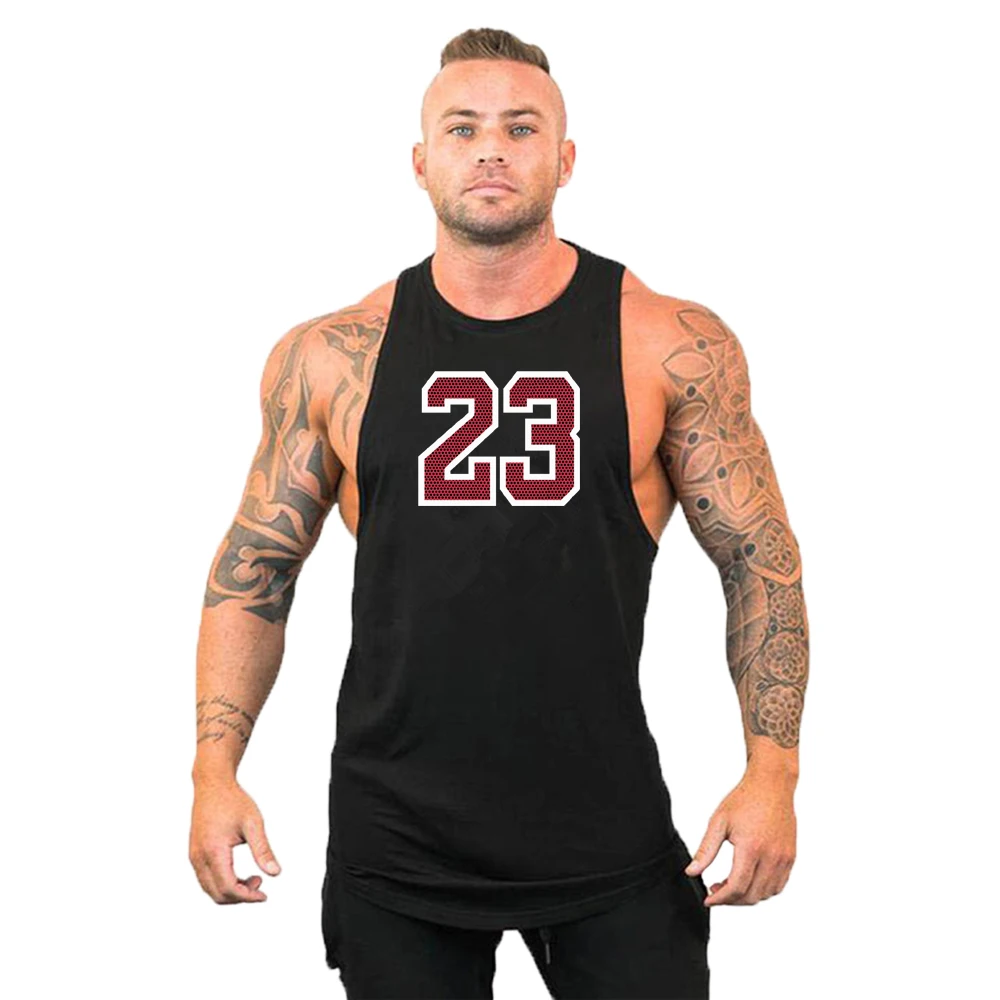 

Summer fashion gym clothing No.23 brand bodybuilding Stringer tank top men muscle Singlets cotton men's sleeveless vest animal