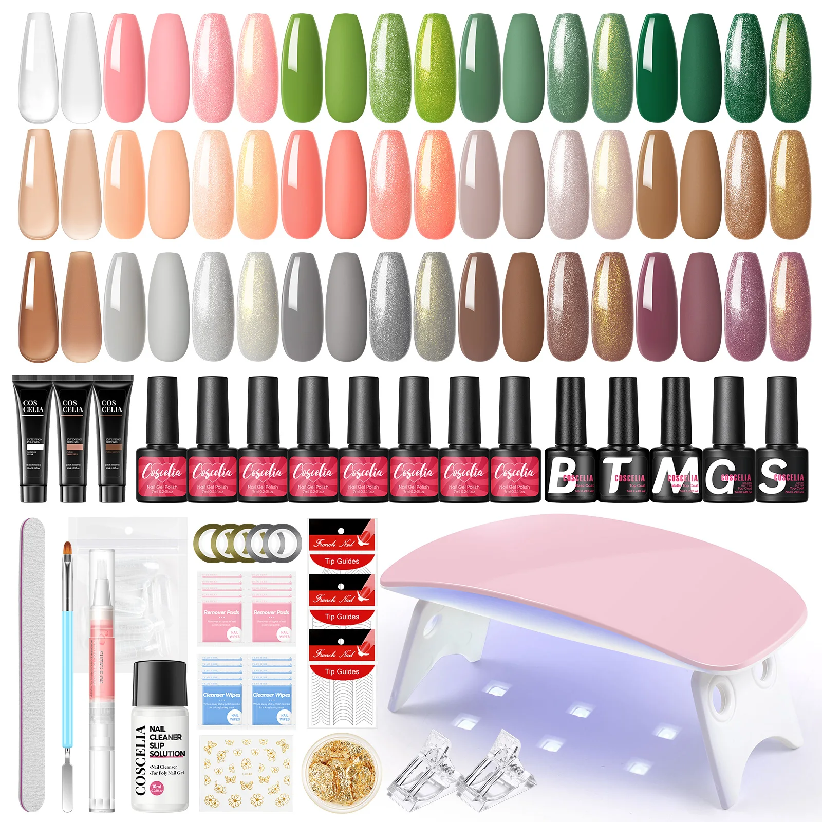 COSCELIA Nail Gel Kit Acrylic Nails Set With UV LED Lamp Dryer Color Gel Polish Kit Soak Off Manicure Tools Set 3