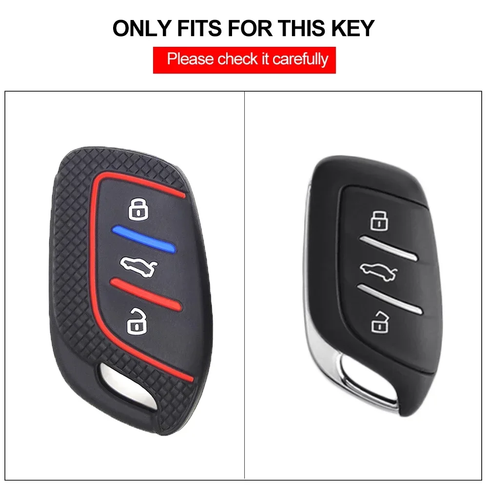 Premium Silicone 3-Button Key Fob Cover with Keychain - Durable Protection in Stylish Design