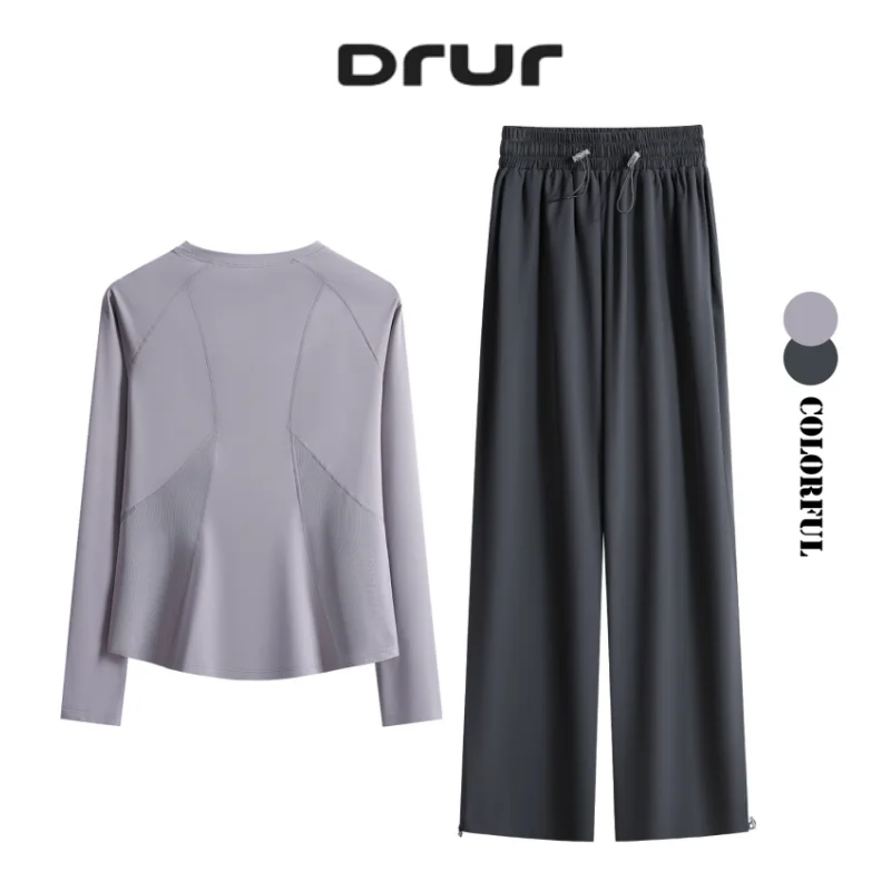 DRUR – survêtement pour femmes, pour course à pied, Yoga, avec sweat-shirt ample 2 pièces et pantalons taille haute, ensembles de survêtement, vêtements de gymnastique, 2026 1 DRUR – survêtement pour femmes, pour course à pied, Yoga, avec sweat-shirt ample 2 pièces et pantalons taille haute, ensembles de survêtement, vêtements de gymnastique, 2026 1