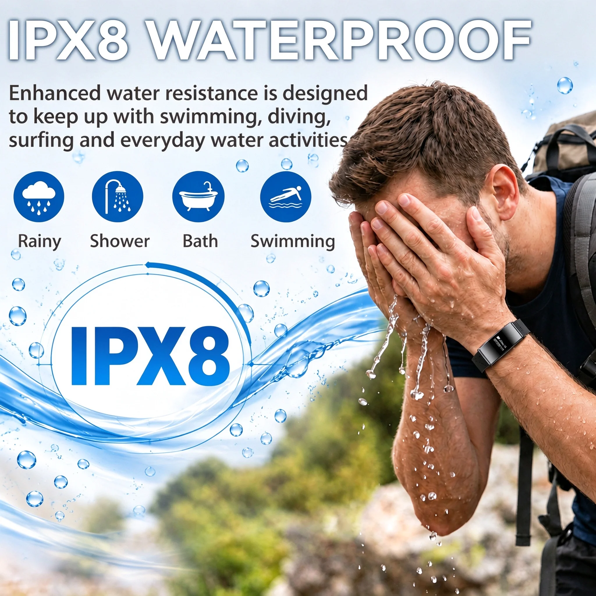Smart Fitness Tracker Bracelet - Waterproof, Lightweight, Step & Exercise Recorder, Call Reminder