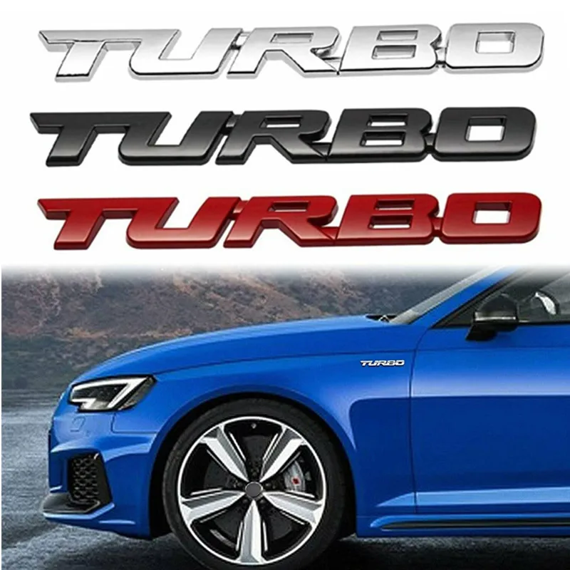 

TURBO Metal Car Sticker Badge Adhesive Auto Decal Tailgate Emblem Car Body Trim Sticker 3D Decal Badge Decor Car Stickers Decals