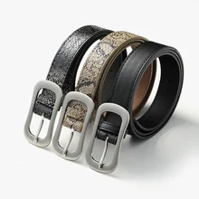 

Button Snake Pattern Decorative Jeans Belt Fashion Simple Printed Belt Women's Popularity