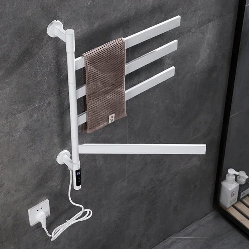 Bathroom Electric Bath Towel Warmer Heating Shelf Rack Dryer Rotatable Digital Display Function