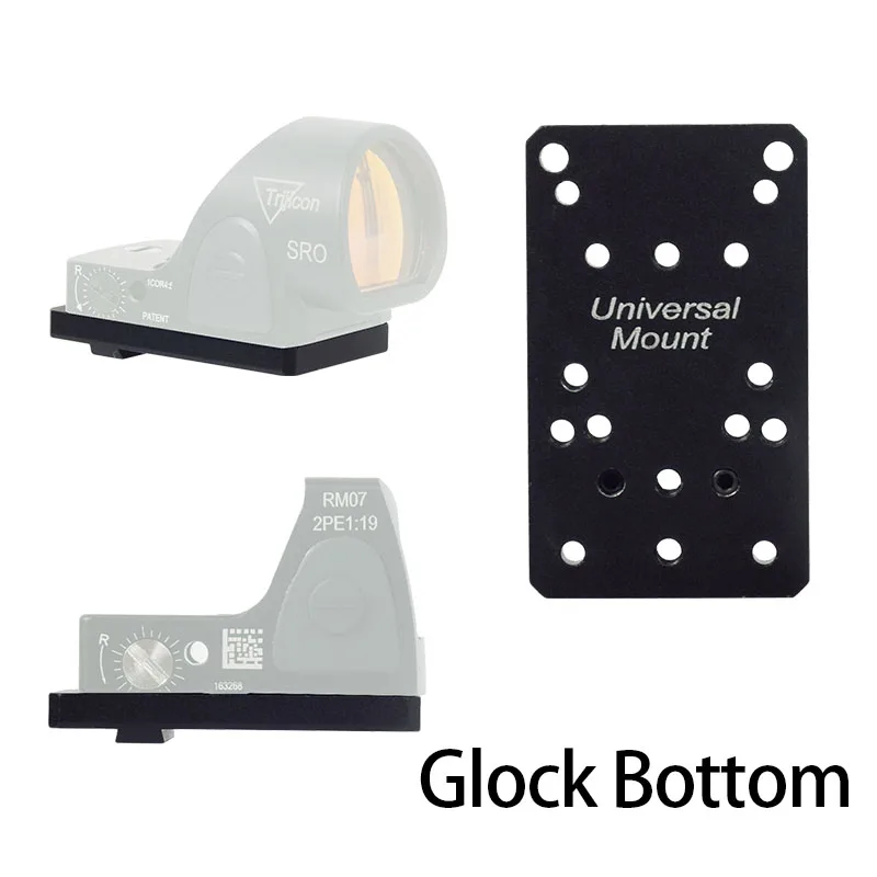 Universal Glock Scope Mount Plate Tactical Hunting Pistol Red Dot Scope Optics Base for Glock 17 19 Handgun MROS Adapter