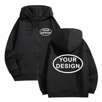 Customize Your Logo Zipper Sweatshirt For Men And Women Loose Casual Fashionable Long Sleeved Sportswear Personalized Embroidery 1