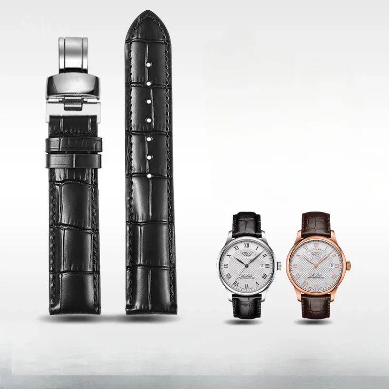 Ремешок из натуральной воловьей кожи для Tissot Watchband1853, оригинальный сменный мужской браслет для часов T41 Le Locle Duruer Junya с пряжкой-бабочкой
