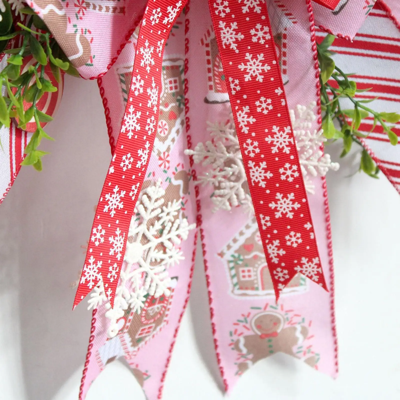 1pcs Gingerbread Christmas Wreath 50cm/20-inch Artificial Wreath Door Sign Christmas Decoration For Farmhouse Fence