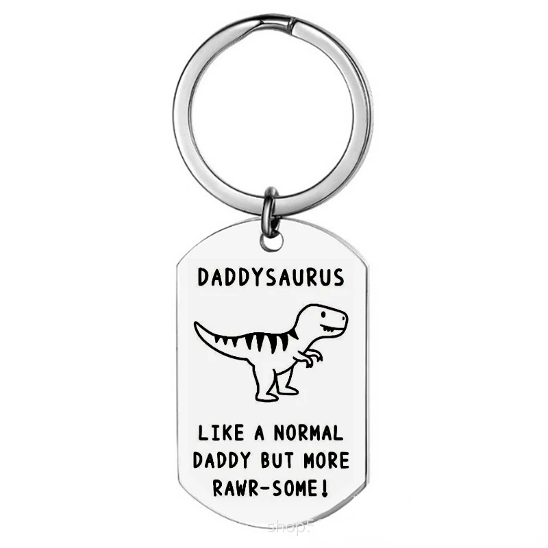 

Fathers Day Gifts Dad Birthday Keychain Daddy saurus keyring From Daughter Son Kids I Love You Key Ring Pendant