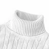 Autumn Men's Long Sleeve Knitted Sweaters Men's Slim Fit Turtleneck Sweater Casual Pullover Sweater Lightweight Ribbed Sweater 3