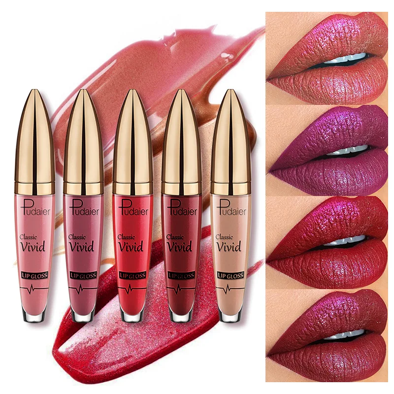 

Hot selling Pudaier matte pearl lip gloss, non stick to cup lip gloss, color rendering liquid lipstick and lip gloss