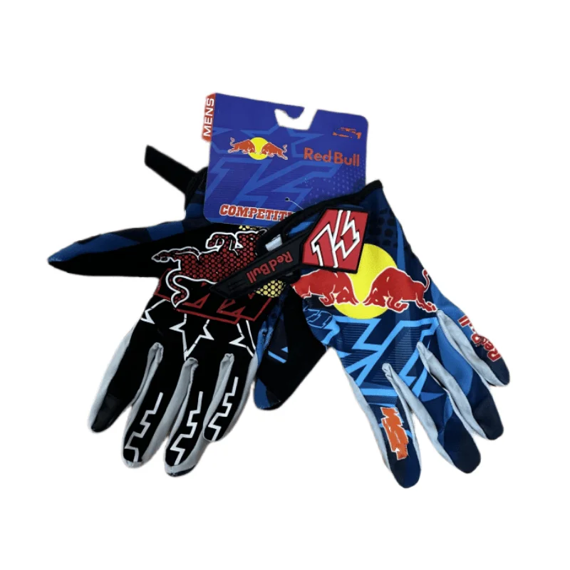 Red Bull Gloves Mountain Bike Gloves for Men and Women Mountain Bike Cycling Soft and Breathable Touch