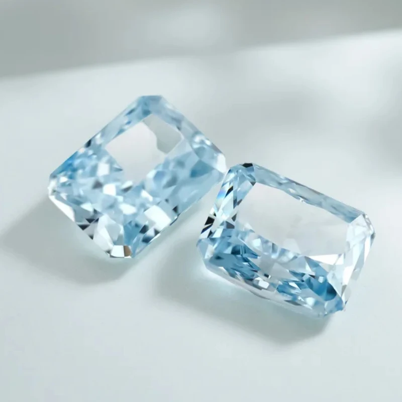 5 Stück achteckige, strahlende, Crushed-Ice-Schliff-Zirkonia-Steine 4x6mm-8x10mm 5A lose synthetische CZ-Edelsteine für die Schmuckherstellung