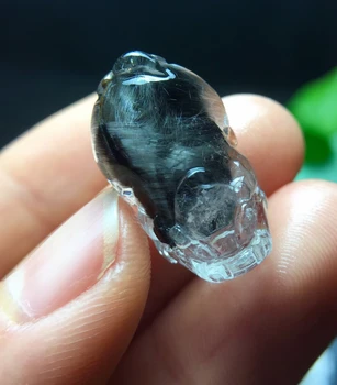 Natural Brookite Platinum Black Rutilated Quartz Pendant 23.3*14.2*11mm Pi Xiu Women Men Bead Jewelry Fashion AAAAAA