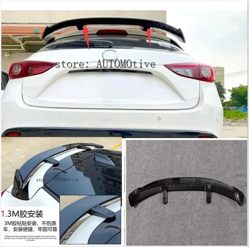 

Для хэтчбека Mazda 3, Axela, оформление на крыше, Автомобильный багажник из АБС-пластика, черный, новый задний губ крыла, 2014-2020 год