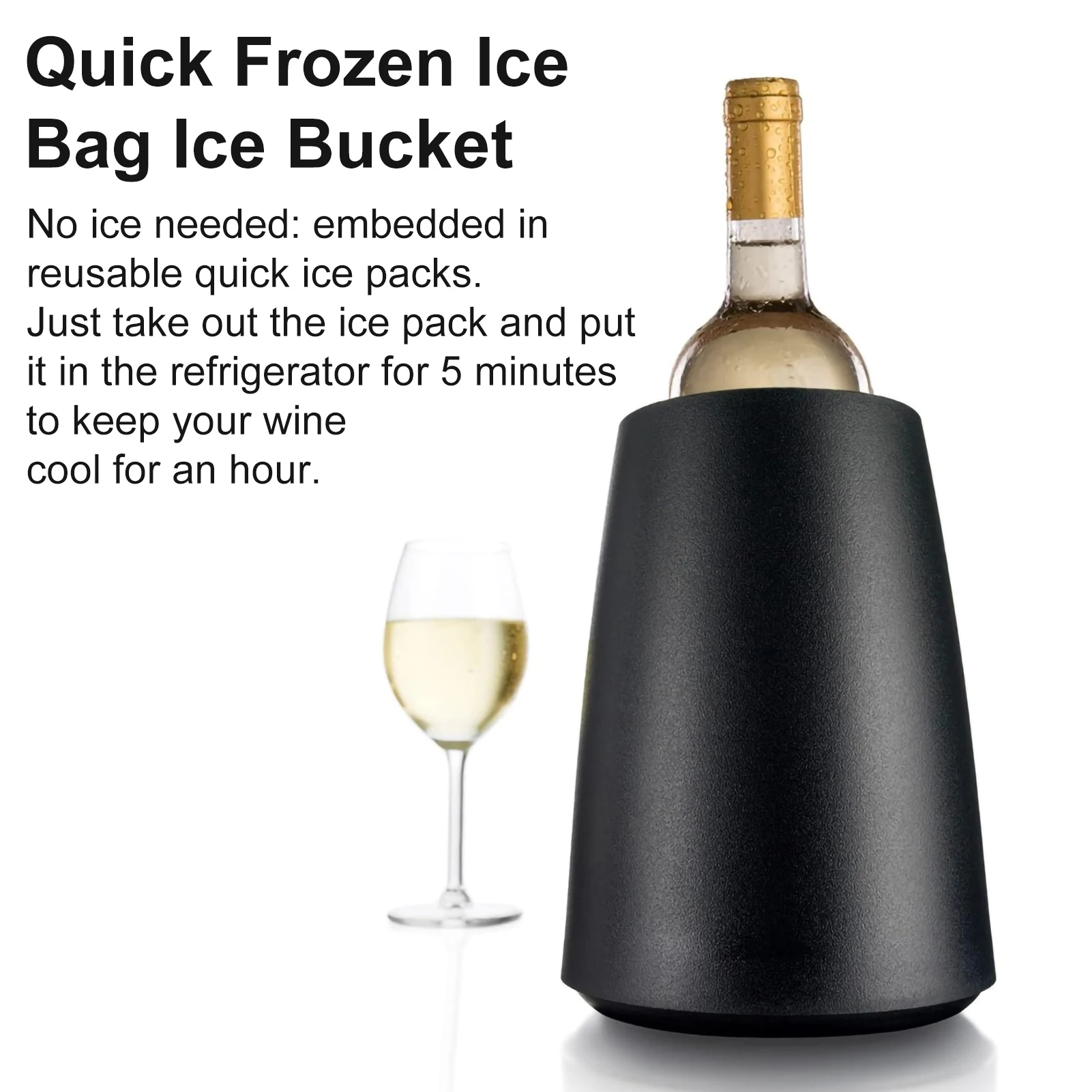 Wine Ice Bucket Wine Bottle Chill Cooler Portable Ice Pack Quick Cooling Removable Outdoor Thermal Insulation Bucket