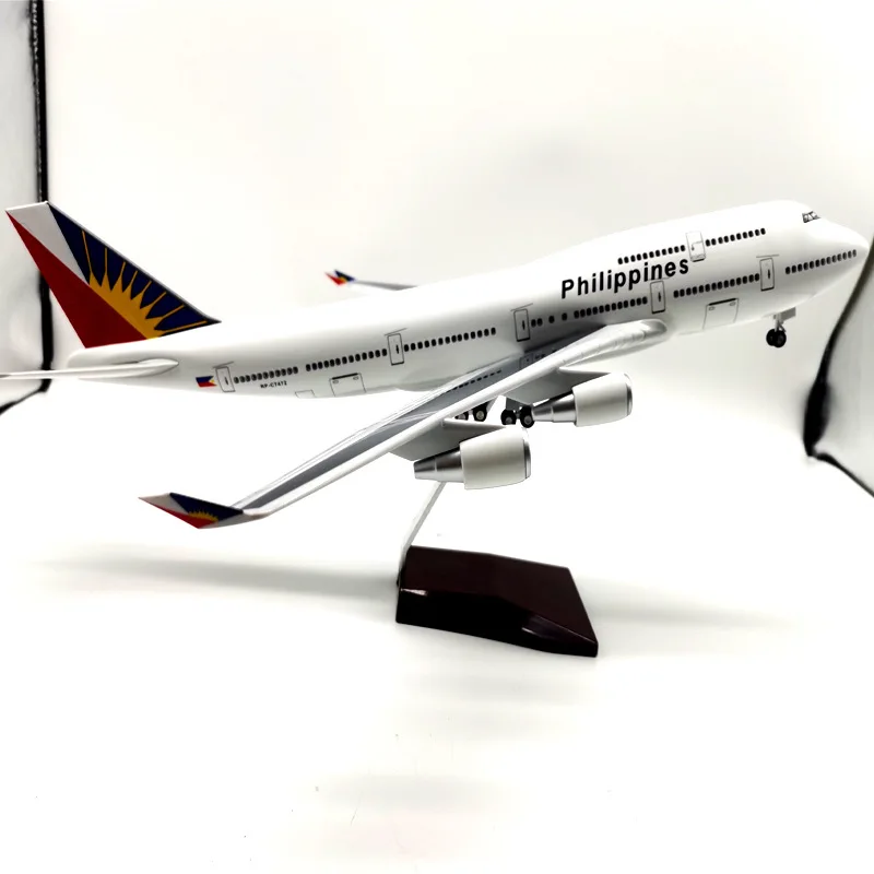 

Philippines 747-400 Lighted Aircraft Model 47cm LED Aircraft Furniture Decoration Resin Aircraft