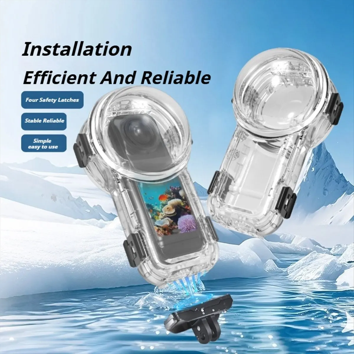 M05K 60M 인스타360 X5용 투명 다이빙 케이스 방수 보호 케이스 수중 60M 다이빙 쉘 카메라 액세서리 지원