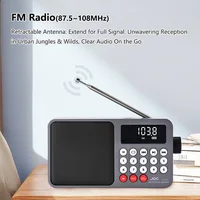 Solar FM Radio Portable Bluetooth Speaker with LED Light support Recording TF Card USB Play Wireless Speaker Radio FM Receiver - Image 2