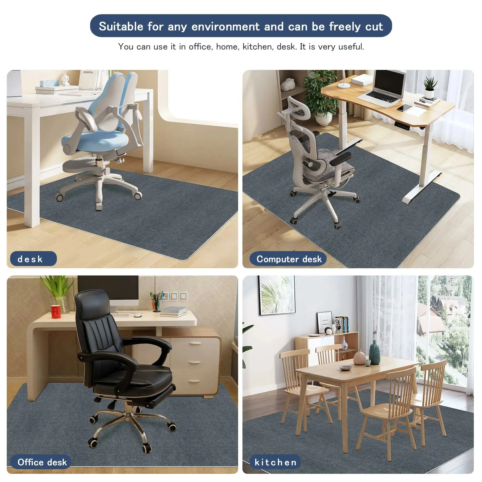 90x120cm Home Decoration Computer Chair Office Mat Anti Slip
