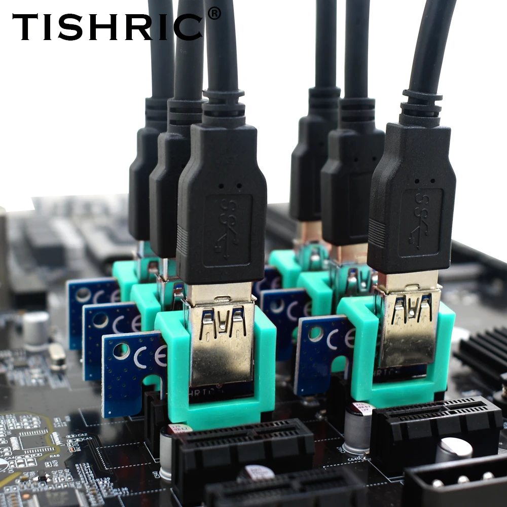 TISHRIC PCI-E Riser Card Retainer Vertical Mount Locker 1X 16X PCIE Cable Extender For Mining ETH BTC Riser for Video Card