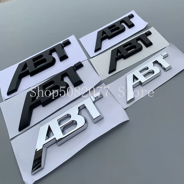 Chrome/black Letters Emblem For Abt Car Styling Fender Side Badge