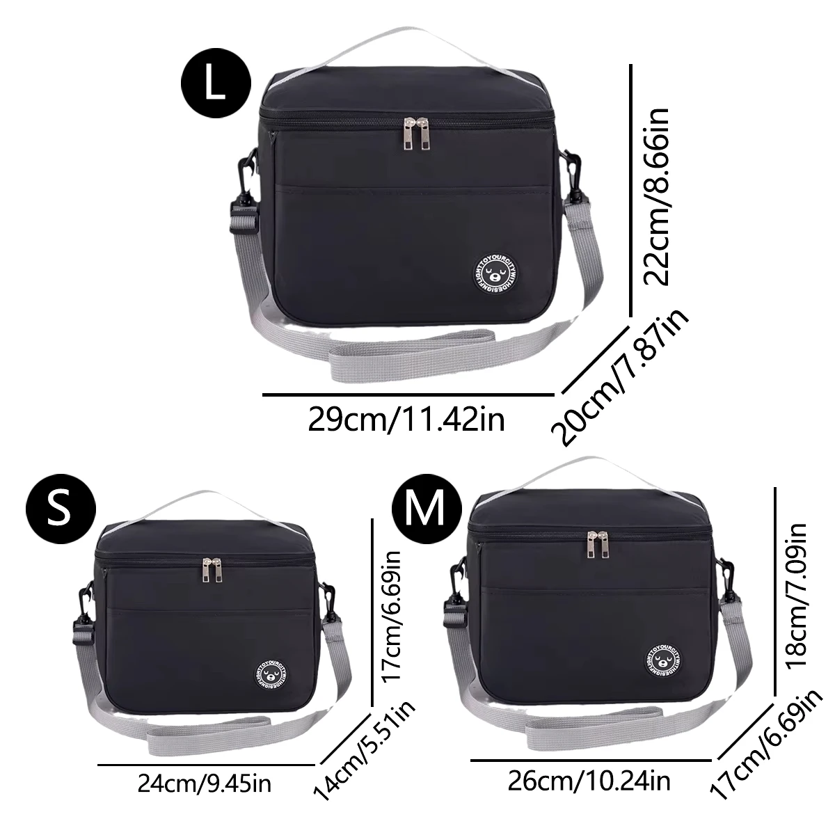 Portable Lunch Bag Food Thermal Box Durable Waterproof Office Cooler Lunchbox Shoulder Strap Insulated Case lunch bag cooler bag