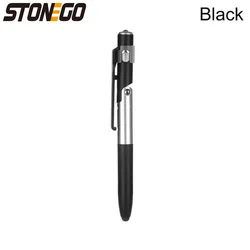 STONEGO Multifunctional 4-in-1 Foldable Pen with Stylus and Flashlight (Black)