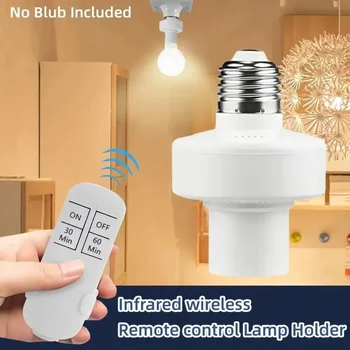 433MHz Wireless Remote Control E27 Light Socket Lamp Holder 20M Range For LED Bulbs Lamp Socket Wireless Light Switch Kit