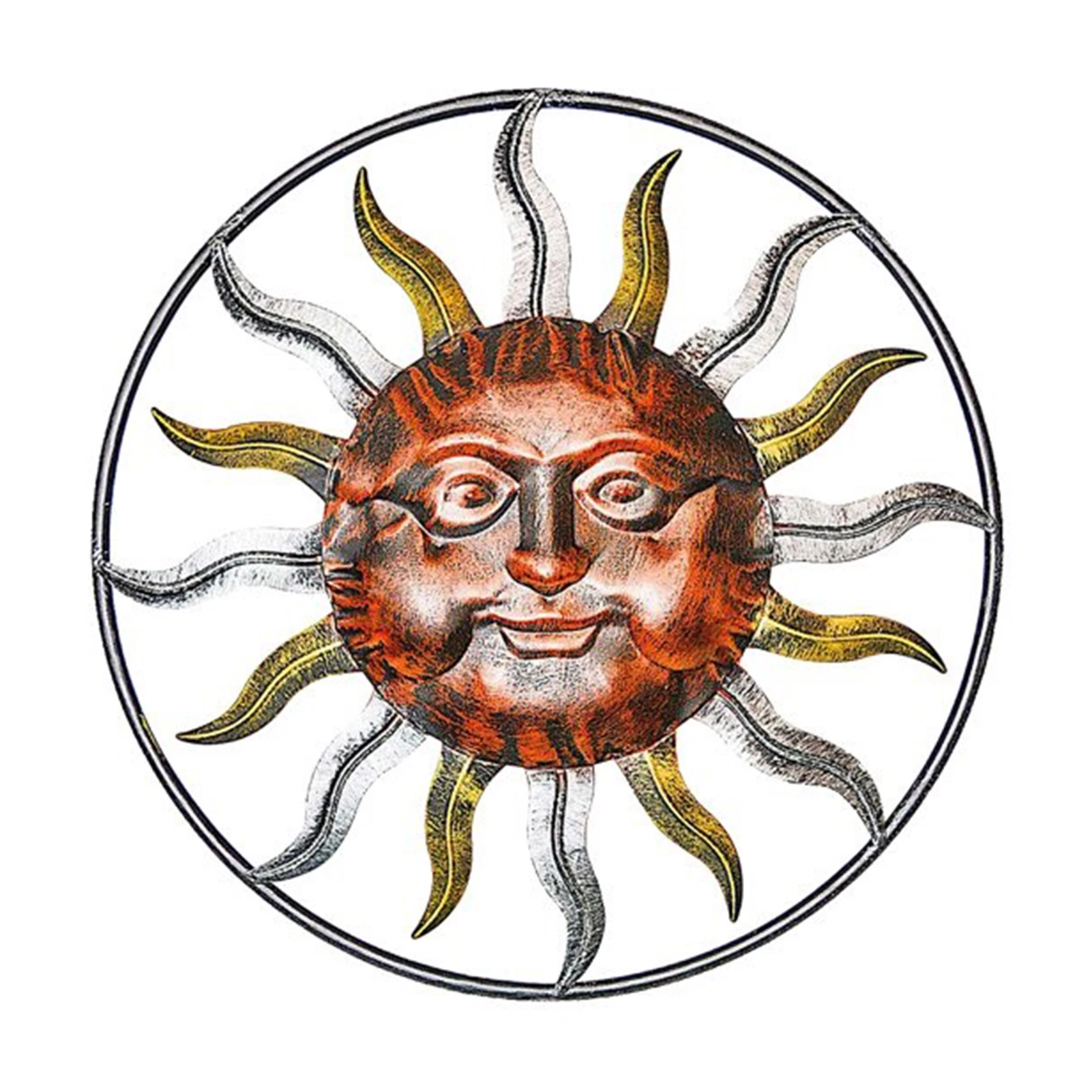 Metal Sun Wall Decor Unique Sun Face Artistic Wall Ornament Classical Vintage Wall Art Outdoor Celestial Sculpture Indoor Decora Wind Chimes Hanging Decorations Aliexpress
