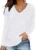 Women Long Sleeve Lightweight Sweatshirt V-neck Ruffled T-shirt Tops 11