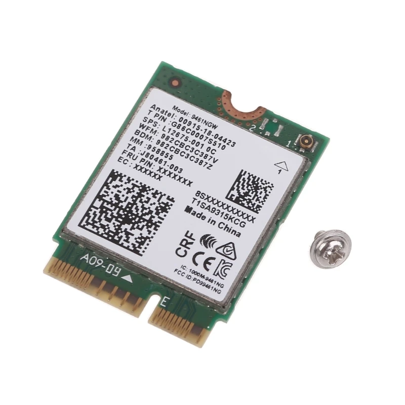 Dual Band Wireless  9461 for Intel 9461NGW 802.11ac  Key E CNVI 2.4G/5G WiFi Card BT-com 5.0 with Extend Antenna P9JB