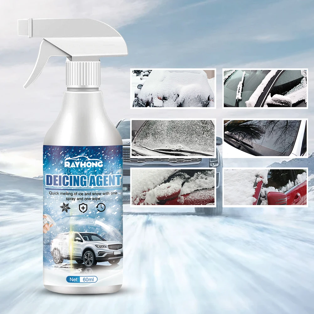 Auto Windshield Deicing Spray Road Anti Slip Fast Ice Melting Spray Defrosting Anti Frost for Car Windshield Window Mirror