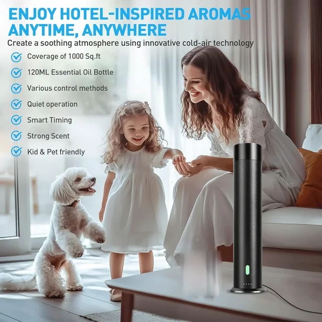 Waterless Scent Diffuser Remote Control Essential Oil Diffusers Hotel Collection Diffuser Scent Air Machine for Home Black 2