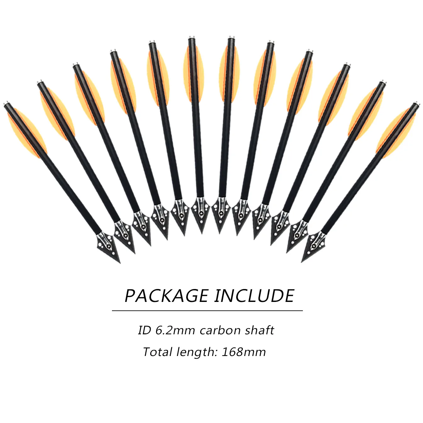 

6/12pcs16inch blade small short arrow Orange mixed carbon shooting arrow for crossbow hunting