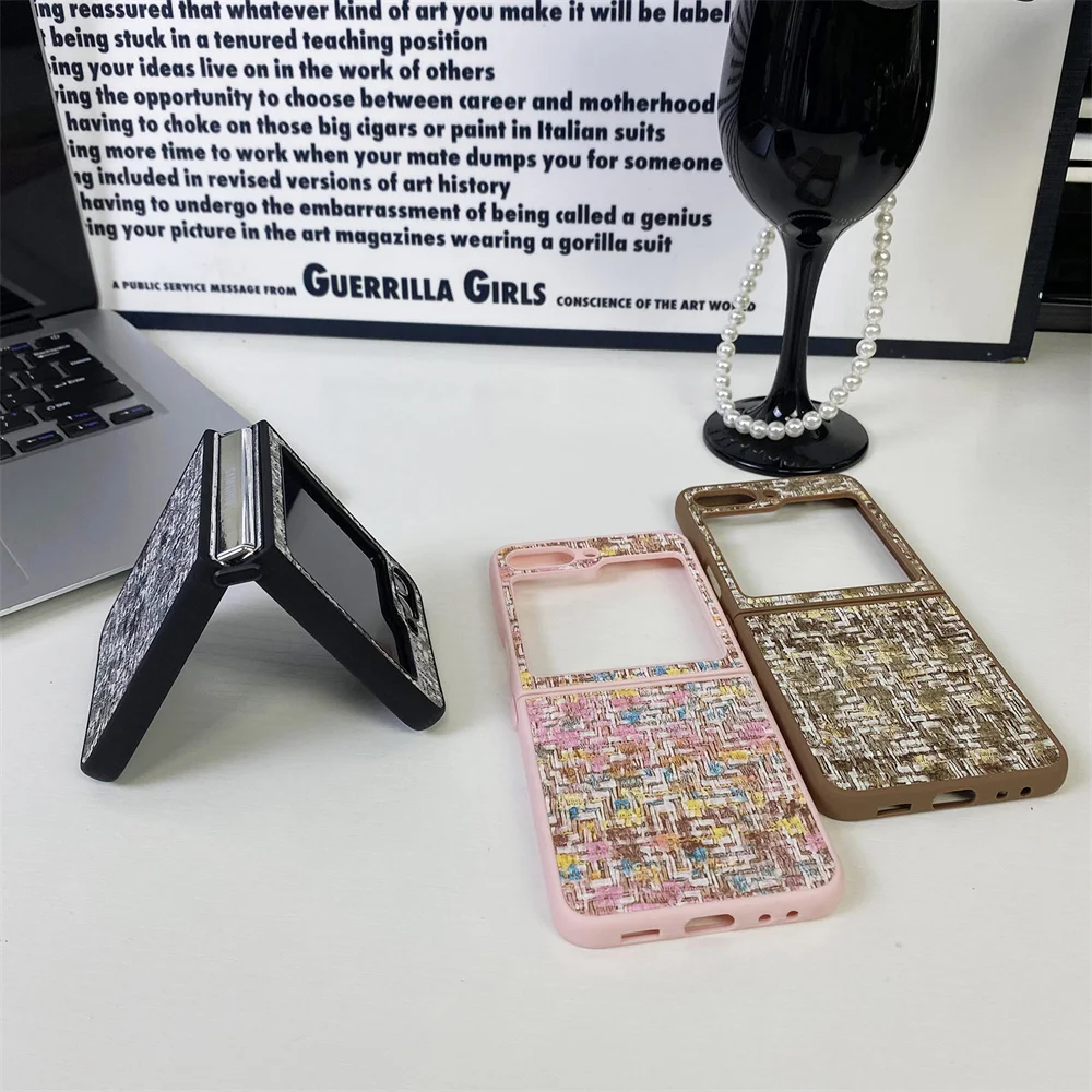 Z Flip6 Small Fragrant Wind Cloth Gradient Case for Samsung Galaxy Z Flip 6 5 4 3 ZFlip4 Flip 5 6 Slim Shockproof Bumper Cover_voghion.com