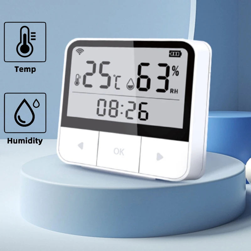 LCD Electronic Display Temperature Humidity Sensor Indoor Tuya WiFi