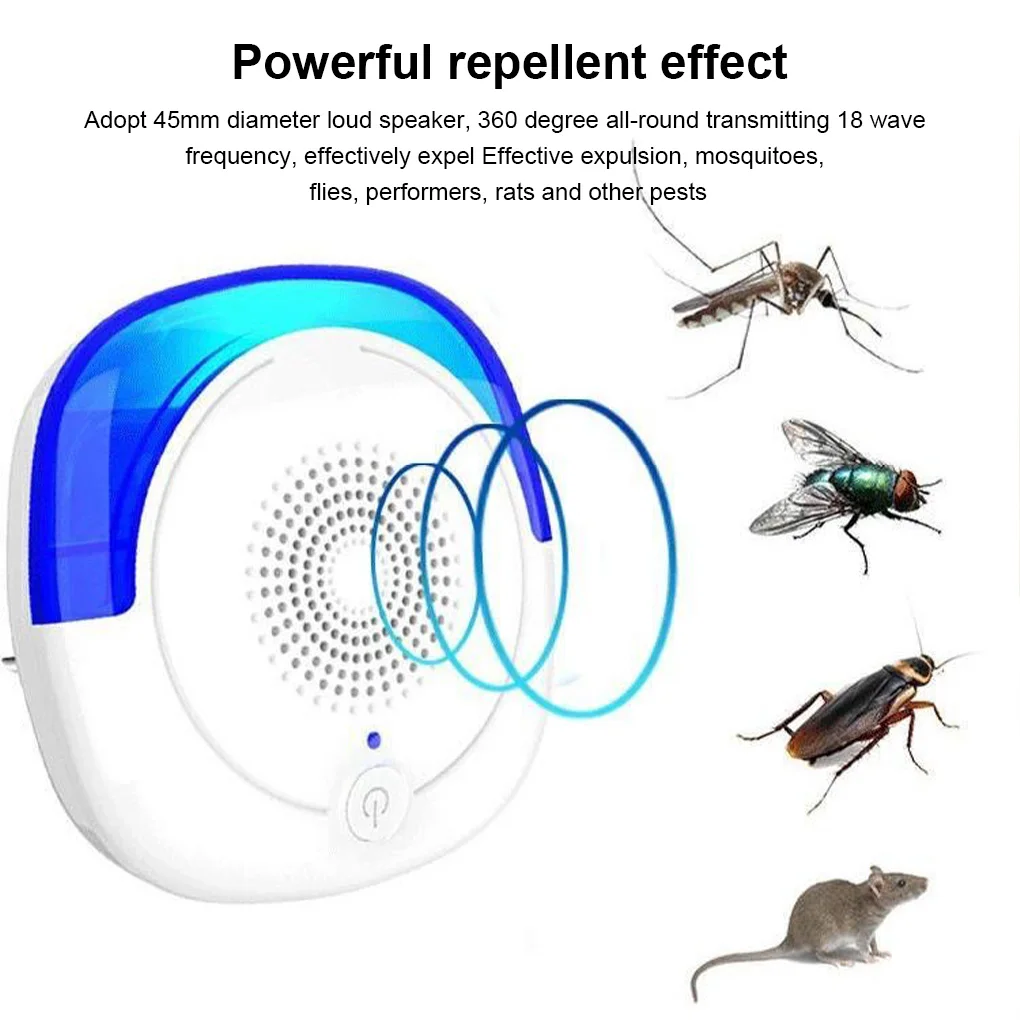 Rodent Repellent Indoor Ultrasonic Mouse Deterrent (4-1) 360