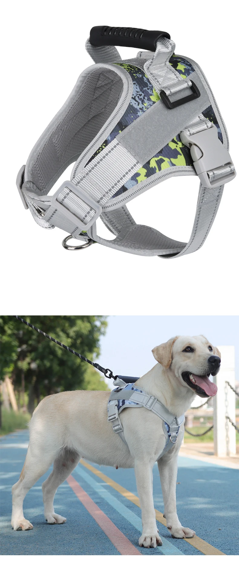 Vest For Dog Training - Reflective Anti-Dash Chest Harness for Medium to Large Dogs - Labrador Pet Supplies Made of Oxford Fabric