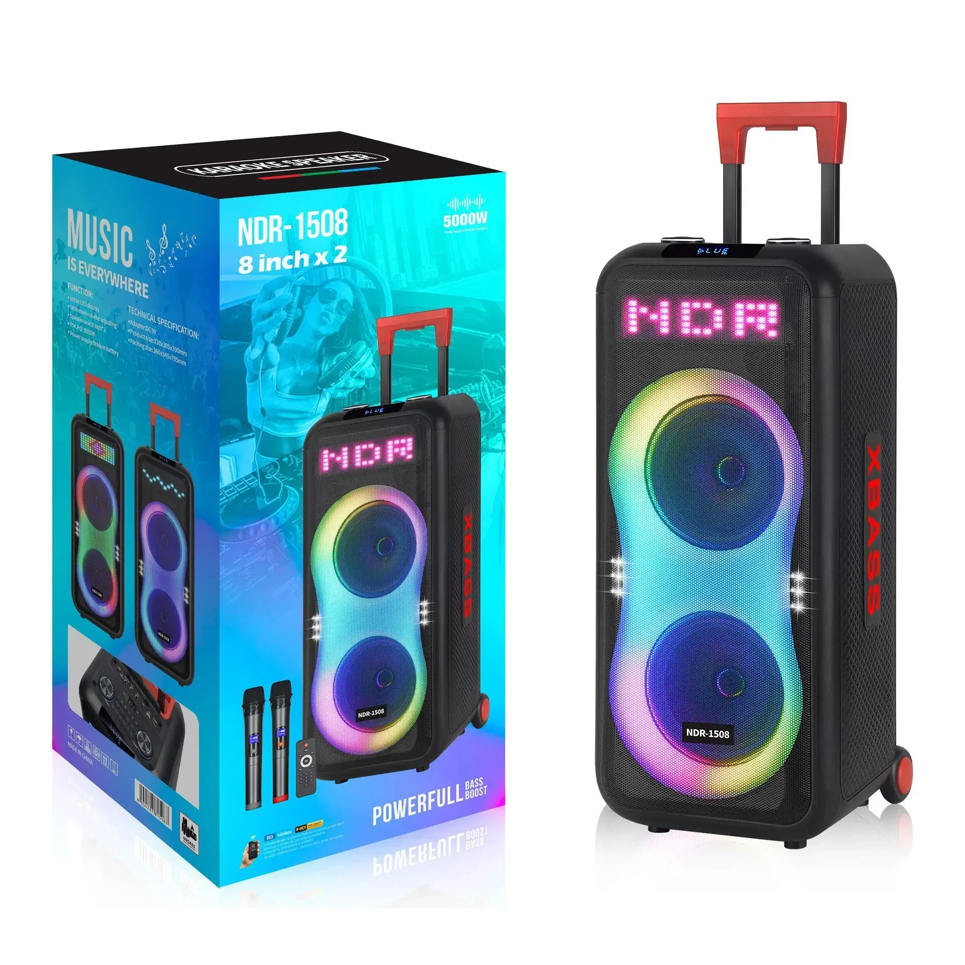 NDR speaker 8-inch double speaker lantern outdoor bluetooth