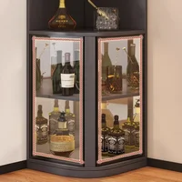 Wall Bar Cabinet Open Cabinets Iron Whiskey Metal Storage Room Liquor Shelves Modern Home Portable Full Kitchen Luxury Showcase 5