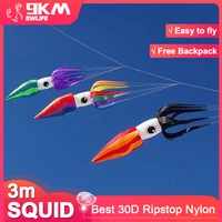 9KM 3m Squid Kite Line Laundry Pendant Soft Inflatable Show Kite for Kite Festival 30D Ripstop Nylon Fabric (Accept wholesale) 1