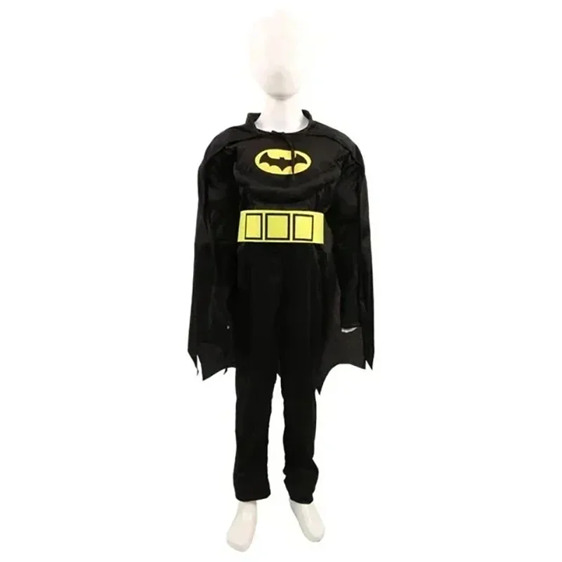 Kids Bat Cosplay Jumpsuit Cosplay jumpsuit Superhero cosplay costume Kids cosplay costume Hero Costume Suit with Cape Mask Men Superhero Wayne Cosplay Halloween Carnival Party