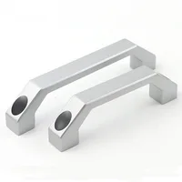 มือจับตู้อลูมิเนียมอุตสาหกรรม แบบหนา สีดำ ทรงสี่เหลี่ยม มือจับตู้ครัวอุตสาหกรรม สีดำ 4